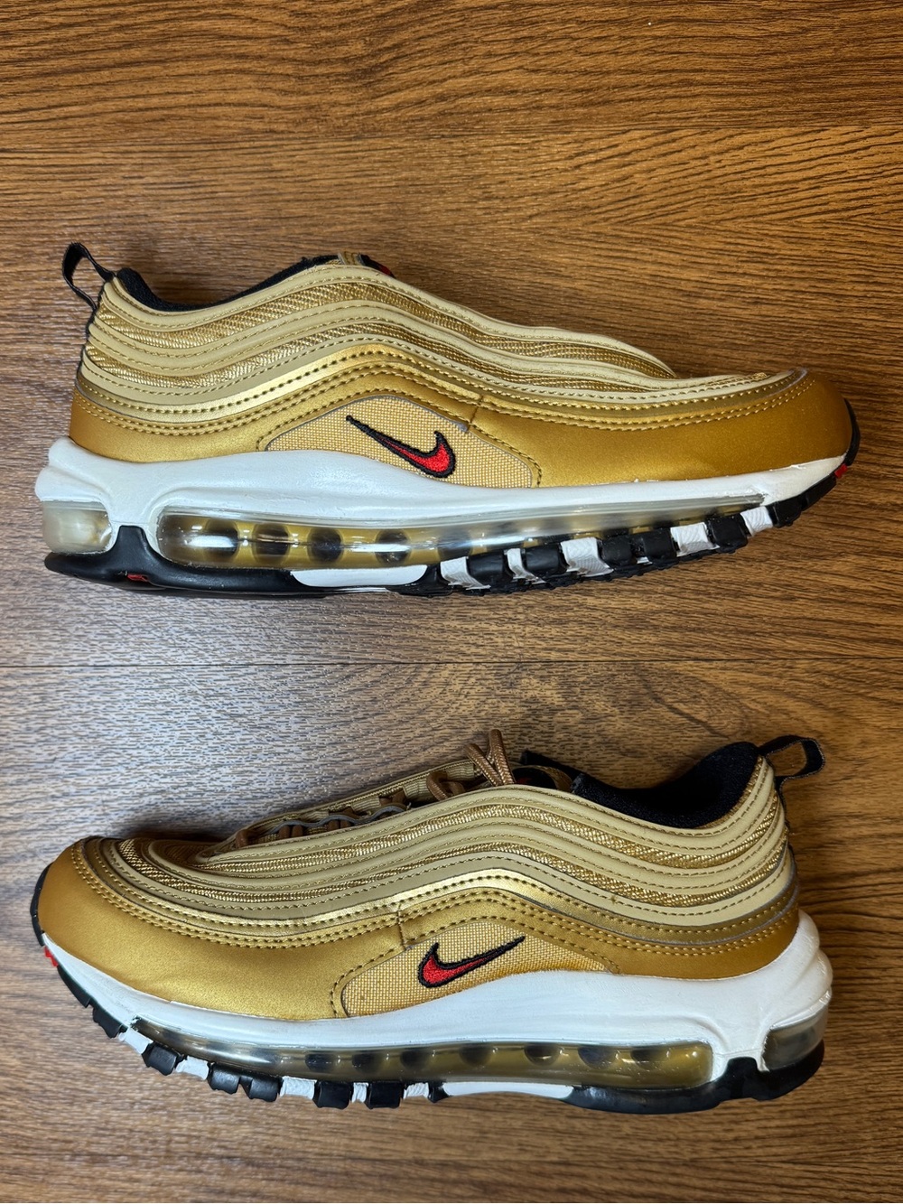 Nike Air Max 97 Gold Bullet w/ Red Swoosh